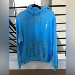 Aviator Nation - BOLT STITCH RELAXED PULLOVER HOODIE POCKET ZIPPERS - Black